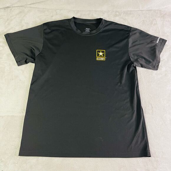 US Army Shirt Mens Medium Black Microfiber Lightweight Short Sleeve Logo T-Shirt - Picture 1 of 9